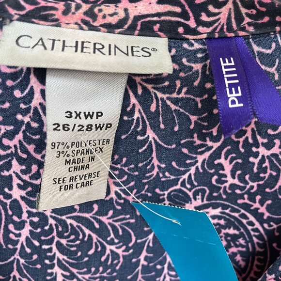 Catherines Pink Print top size 26/28WP - Picture 2 of 4